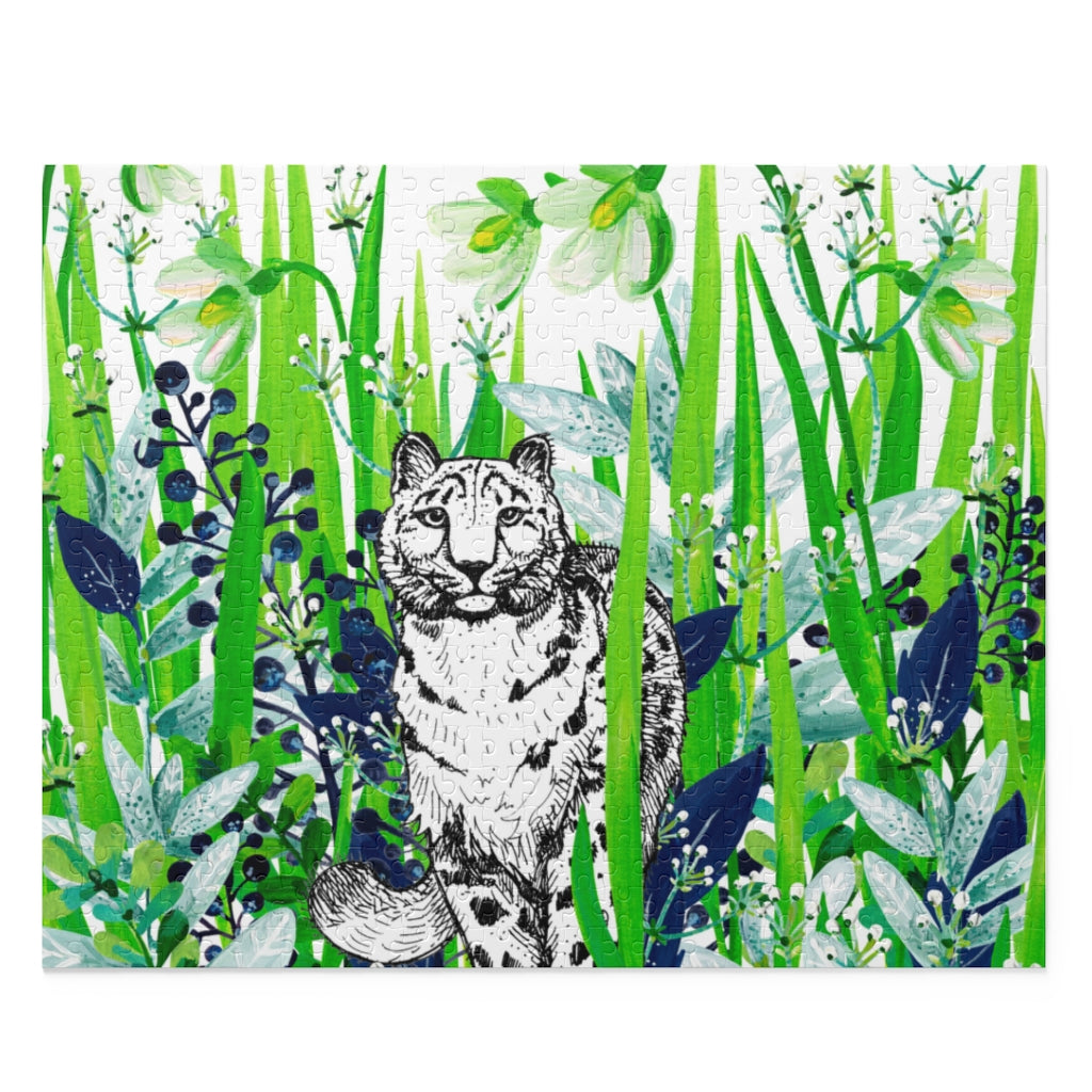 Snow leopard white snowdrops - Jigsaw Puzzle