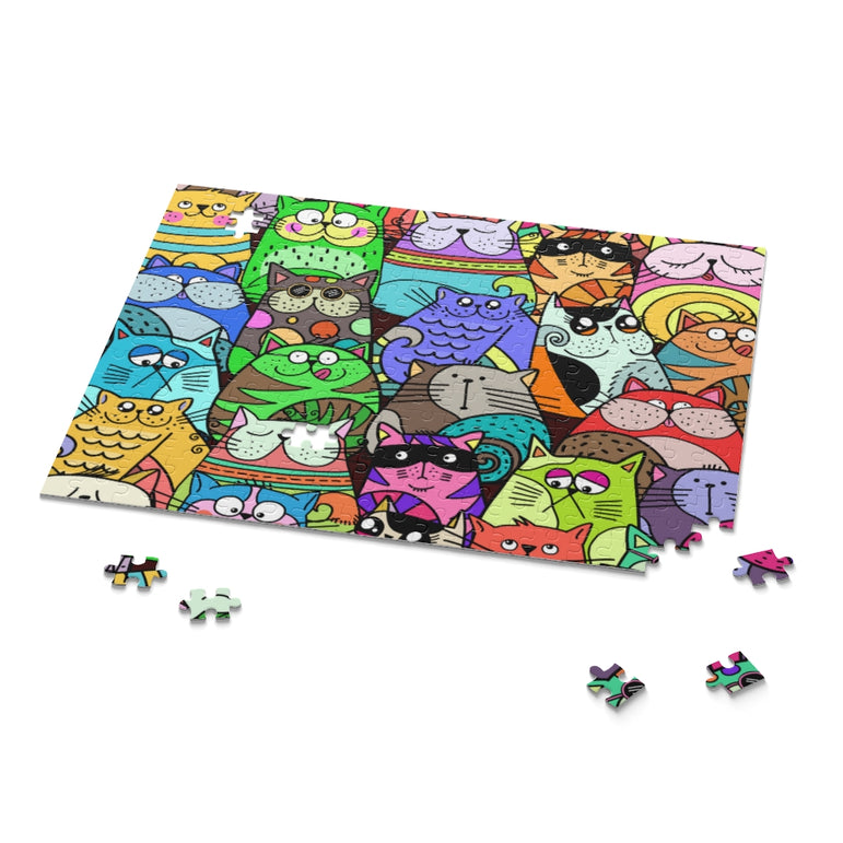 A hand drawn doodle - Cute Cats - Jigsaw Puzzle
