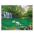 Waterfalls and lakes on a sunny afternoon in a forest - Jigsaw Puzzle