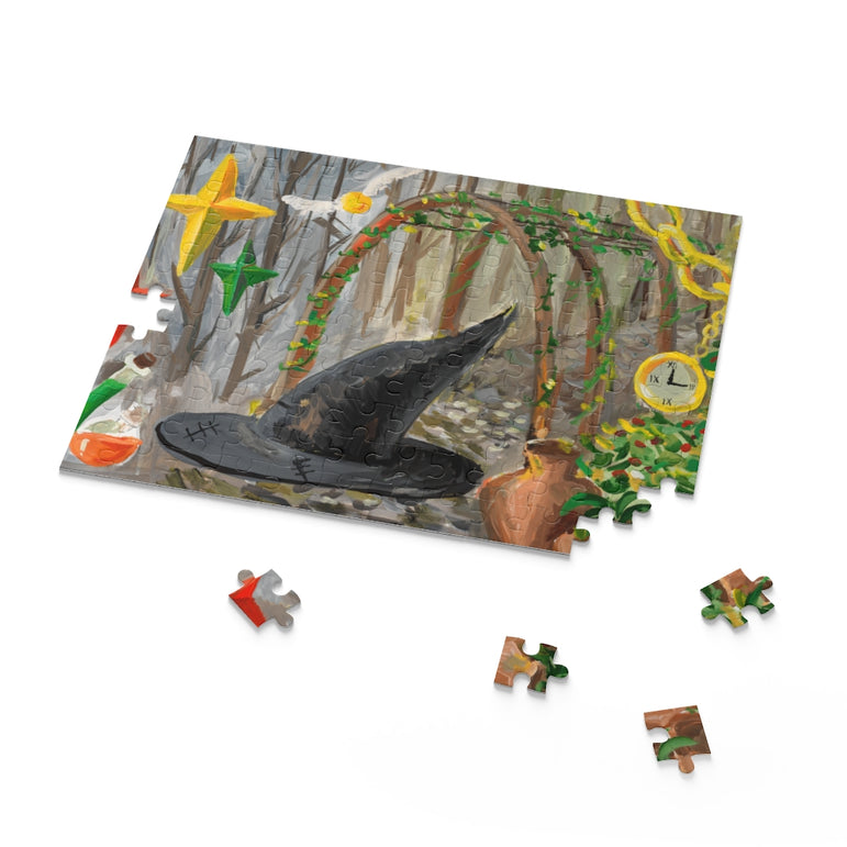 Collage with witch hat - Jigsaw Puzzle