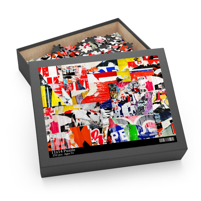 Collage - ripped torn advertisement posters - Jigsaw Puzzle