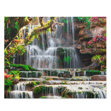 Beautiful nature on hills - slope flowing - Thailand - Jigsaw Puzzle