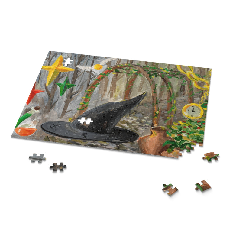 Collage with witch hat - Jigsaw Puzzle