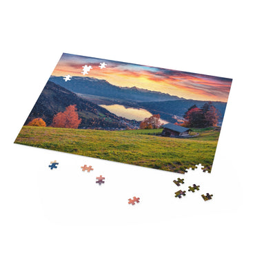 Fantastic sunrise on Zell lake - Austrian town - Salzburg - Jigsaw Puzzle