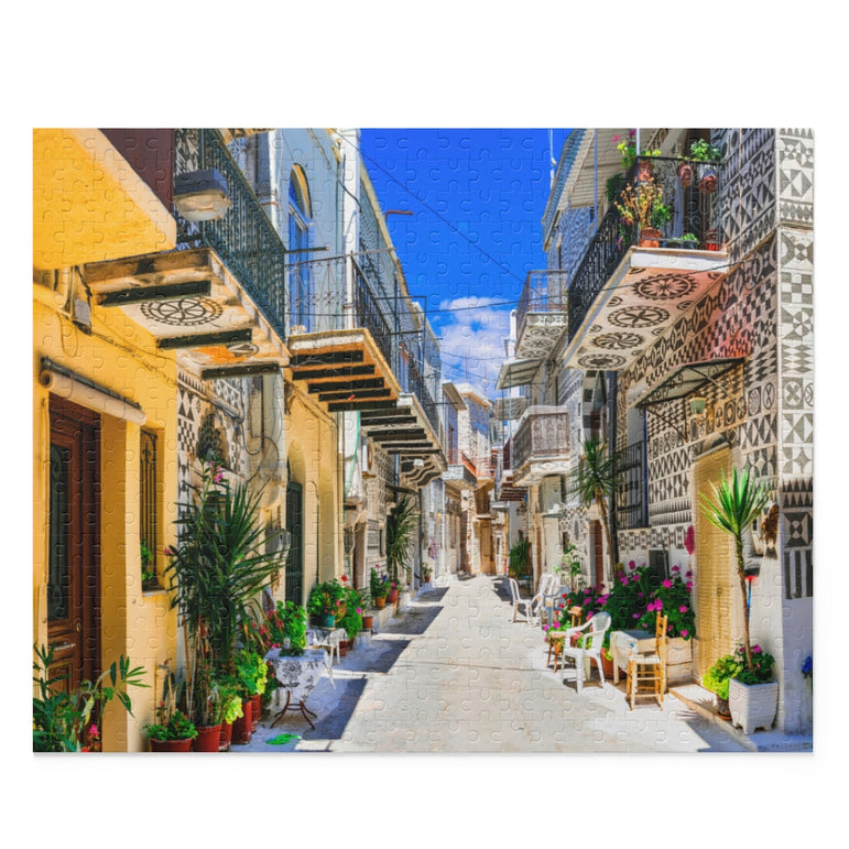 Beautiful villages of Greece - Pyrgi in Chios island - Jigsaw Puzzle