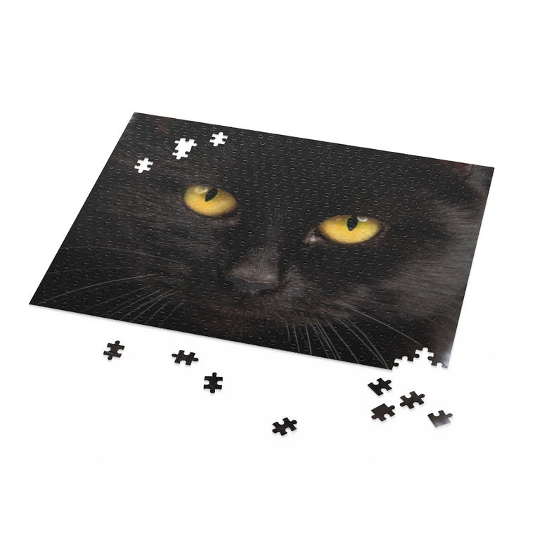 Black cat with yellow eyes - Jigsaw Puzzle