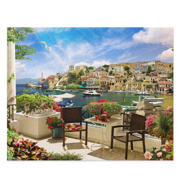 Mediterranean Bay Terrace - Jigsaw Puzzle