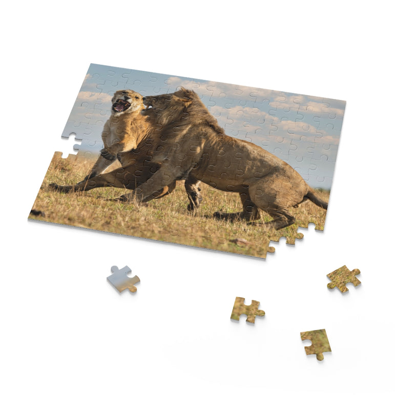 Lions in the plains of Tanzania - Jigsaw Puzzle