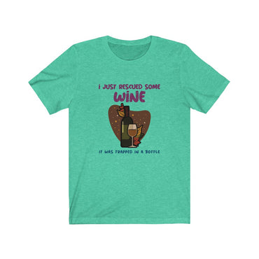 t-shirt i just rescued some wine