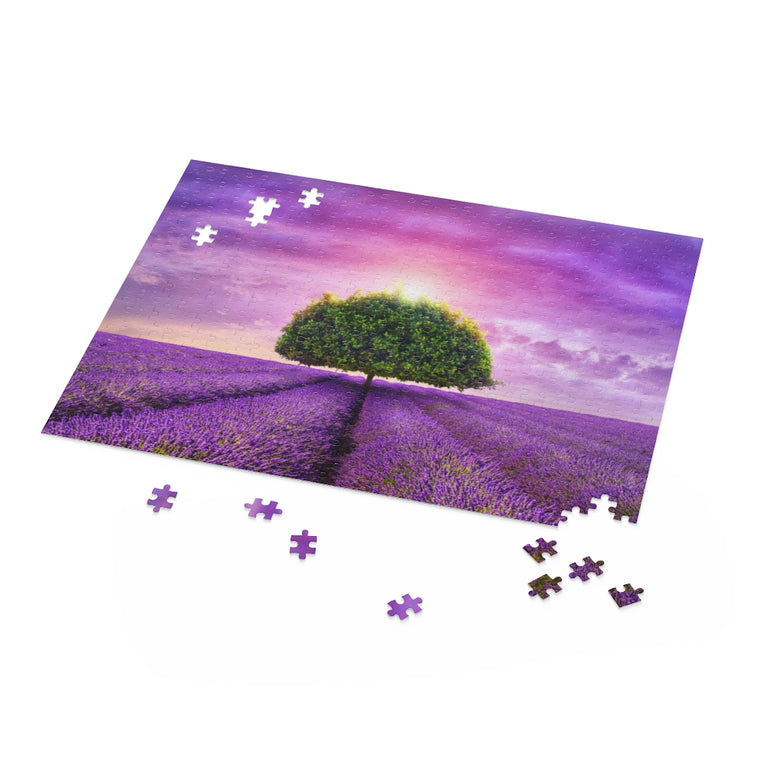 provence - tree in the beautiful lavender field - Jigsaw Puzzle