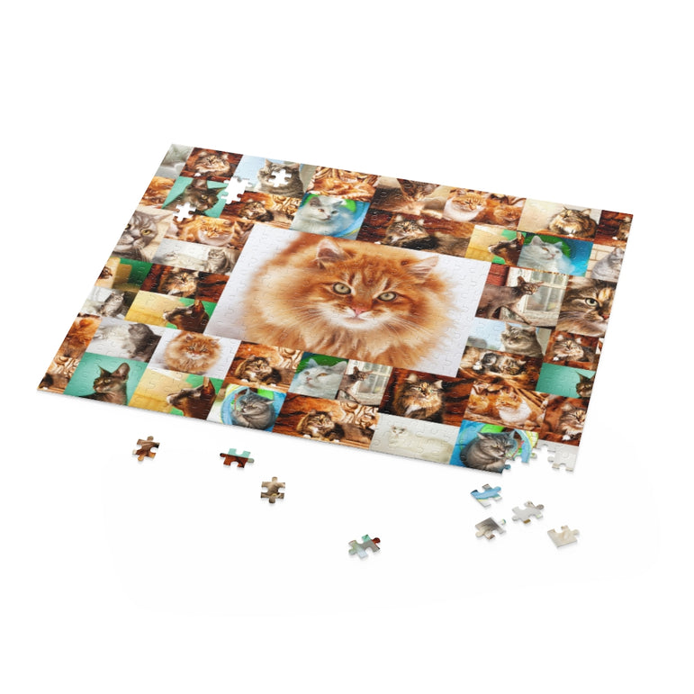 Cats - Collage - Center is fluffy ginger cat - Jigsaw Puzzle