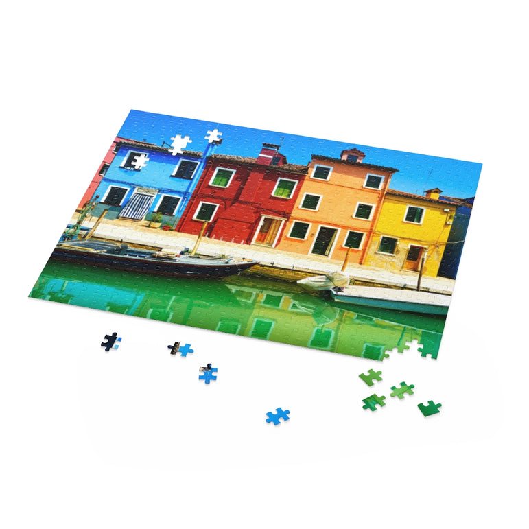 Burano island canal - Venice lagoon, Italy, Europe - Jigsaw Puzzle